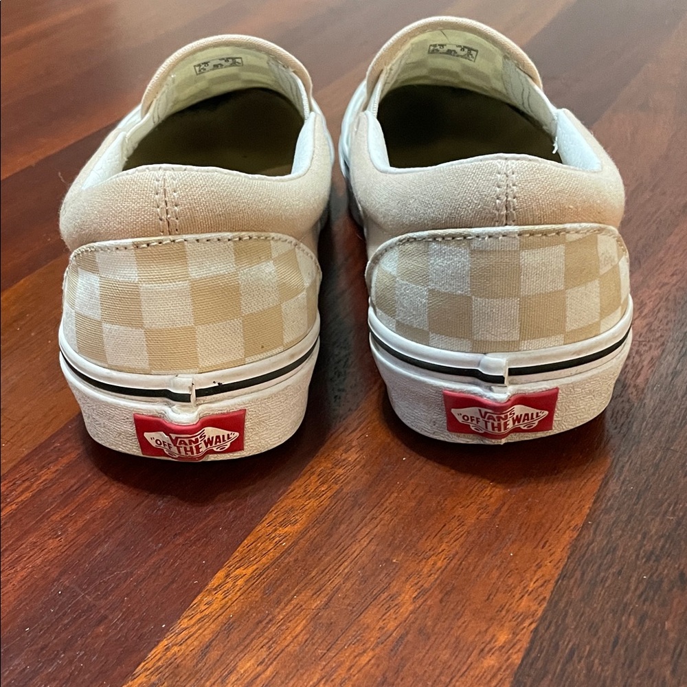 🌺2x HP🌺 Vans Tan Checkerboard Slip-Ons - Picture 3 of 6